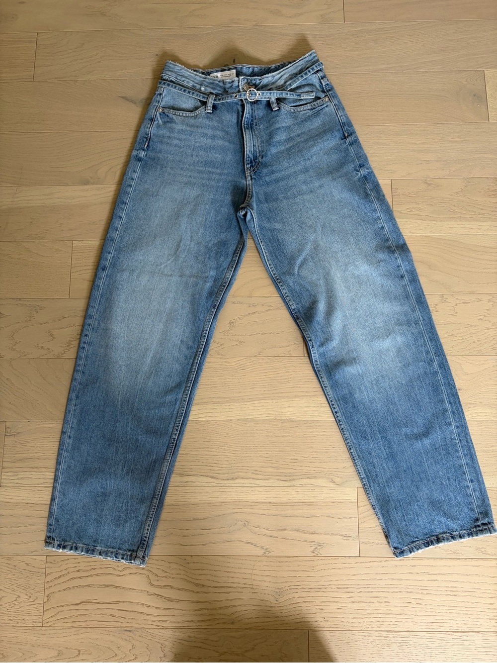 Zara Light Blue Wide Leg Jeans